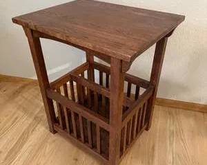 Rustic Wooden Side Table with Convenient Storage