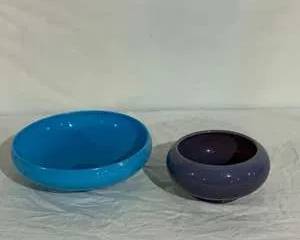 Set of Vintage Heliotrope and Azurite Decorative Bowls
