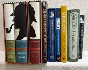 Set of Sherlock Holmes Books with Iconic Cover Designs and Titles