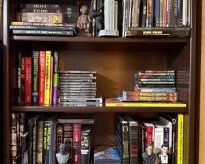 Collection of Classic Horror Books and Busts
