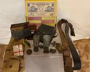 Vintage Maritime Electric Clock, Binoculars, and Collectible Accessories Lot