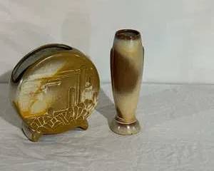 Frankoma No. 4 Desert Cactus Pottery Vase & No. 43 Torepdo Vase