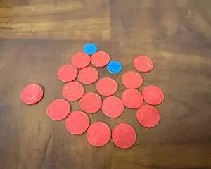 Authentic WWII Tax Tokens Set, Red and Blue Discs