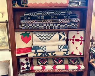 Early antique handmade quilts & coverlets