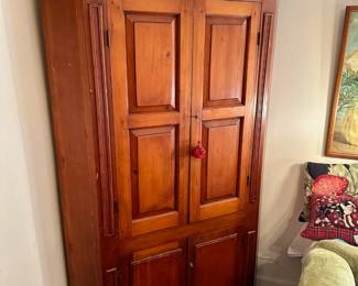 Antique pine corner cupboard
