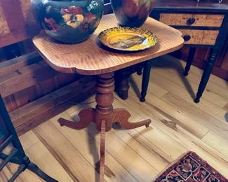 Curly maple lamp stand