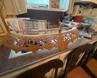 Iron fireplace fender cast iron