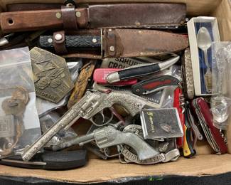 Knives, buckles, toy guns