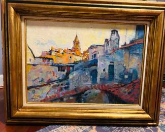 Spanish painter Vicente Arribas. Large landscape.