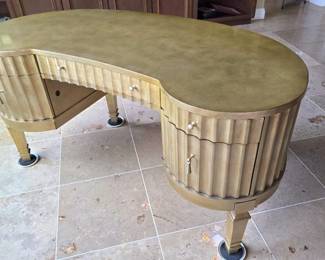 Hooker furniture Melange kidney shaped writing desk. more photos and video available. https://www.hookerfurniture.com/melange-fluted-kidney-desk/638-10006-5/iteminformation.aspx