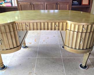 Hooker furniture Melange kidney shaped writing desk. more photos and video available. https://www.hookerfurniture.com/melange-fluted-kidney-desk/638-10006-5/iteminformation.aspx