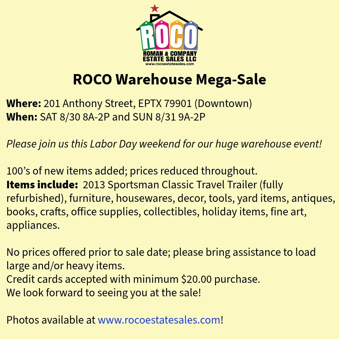 ROCO LABOR DAY WAREHOUSE
