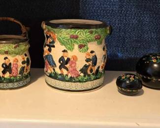 AS123Vintage japanese biscuit barrel and more