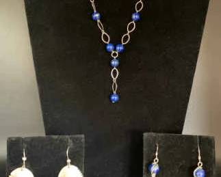AS144VSilver And Blue Stone Jewelry