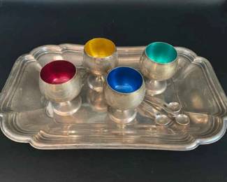 AS239VGorham Sterling Enamel Cordial Set