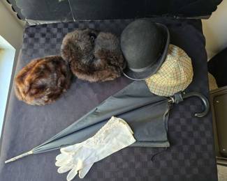 AS208Vintage Style Hats, Umbrella, and Gloves