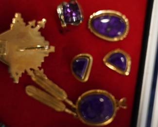 14 kt gold - Amethyst