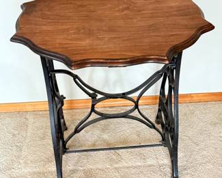 5 NewHomeCastIronTablewWoodTop