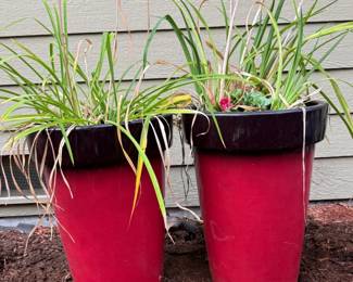 28 TallRedBlackCompositePots