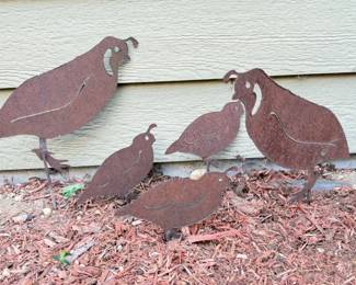 59 FamilyofMetalQuailsGardenArt