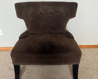39 DarkBrownVelvetChair