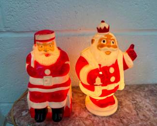 Vintage Light Up Santas
