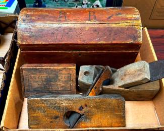 Vintage Wood Planers and Box