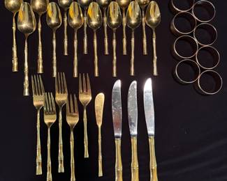 Gold Colored Flatware Napkin Rings