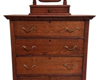 Antique Oak Dresser Mirror