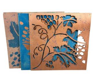 Three Unique 4 x 4 Leaf Artworks