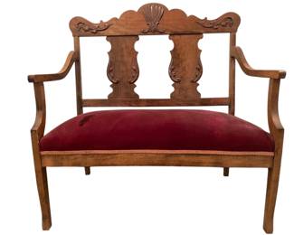 Victorian Carved Wooden Settee
