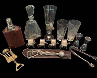 Vintage Bottle Openers, Crystal Decanter Barware