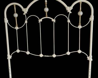 Vintage FullSized White Iron Headboard
