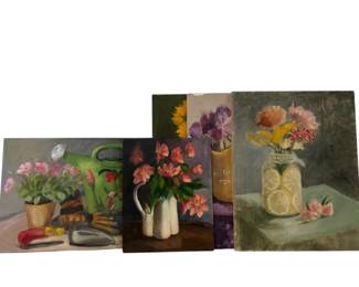 Five Floral Paintings