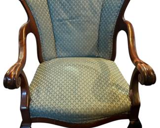 Vintage Carved Wooden Armchair