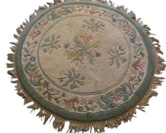 Wool Floral Circular Rug