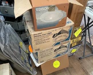 various light fixtures and fans available