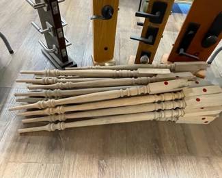 Various wooden spindles