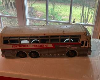 Vintage Continental Trailways Golden Eagle Express Tin Bus