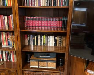 #7 - $140 - Solid oak book shelve with 2 doors - 5 available 73tx30wx15d
