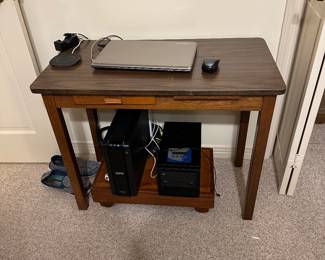 #37 - $60 - Formica top oak legs desk 27tx34wx18d

