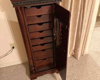 #48 - $90 - Tall jewelry case 43tx19wx13d