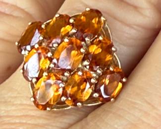 #80 - $200 - 10kt yellow gold ring w/citrine. Size 5 3/4 to 6. 3.38grams.
