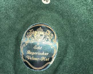 #63 - $70 - Bavarian - Shop Gollmbeck Wiesuaden, Germany Echt Bayerischer Velour- Hut hat