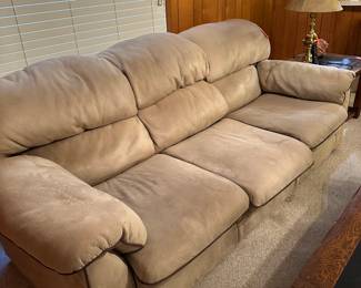 #13 - $200 - Cream suede couch 32hx89wx38d
