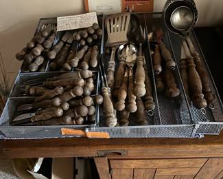 #28C - $150 - WMF Cromargan flatware with wooden handles