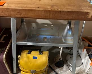 #53 - $90 - Solid wood top work table 33tx26wx20