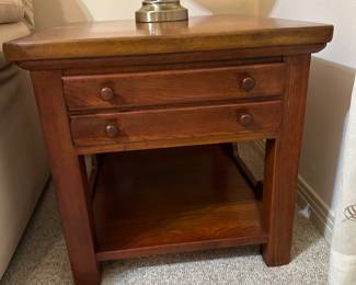 #16 - $190 - 2 - Stanley furniture oak side tables 21tx22wx26d