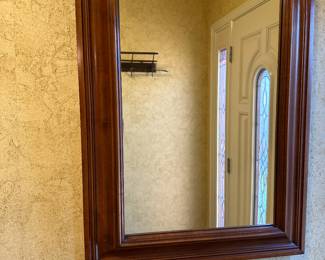 #3 - $80 - Wall mirror with beveled wood surround 30tx24w
