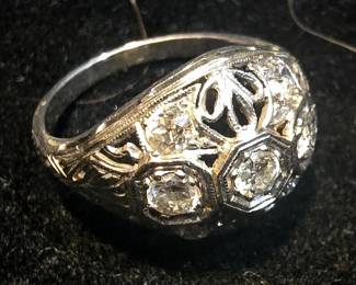 Diamond Cluster Ring, Size 5.5